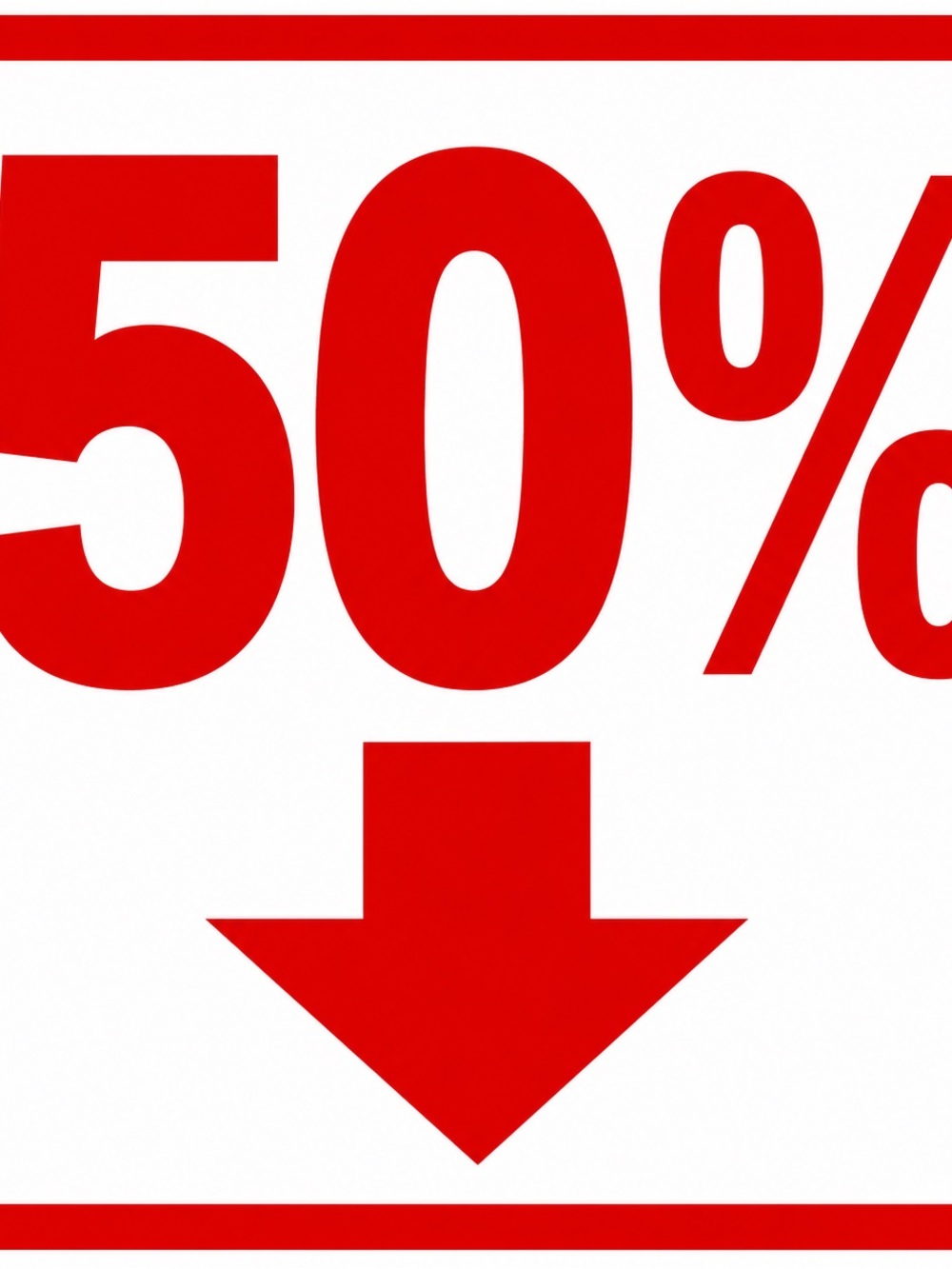 Red 50% Discount Graphic Sign